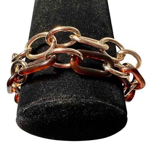 J. Crew Bracelet 7.5” Tortoise Chain Set BL436 - Picture 3 of 8